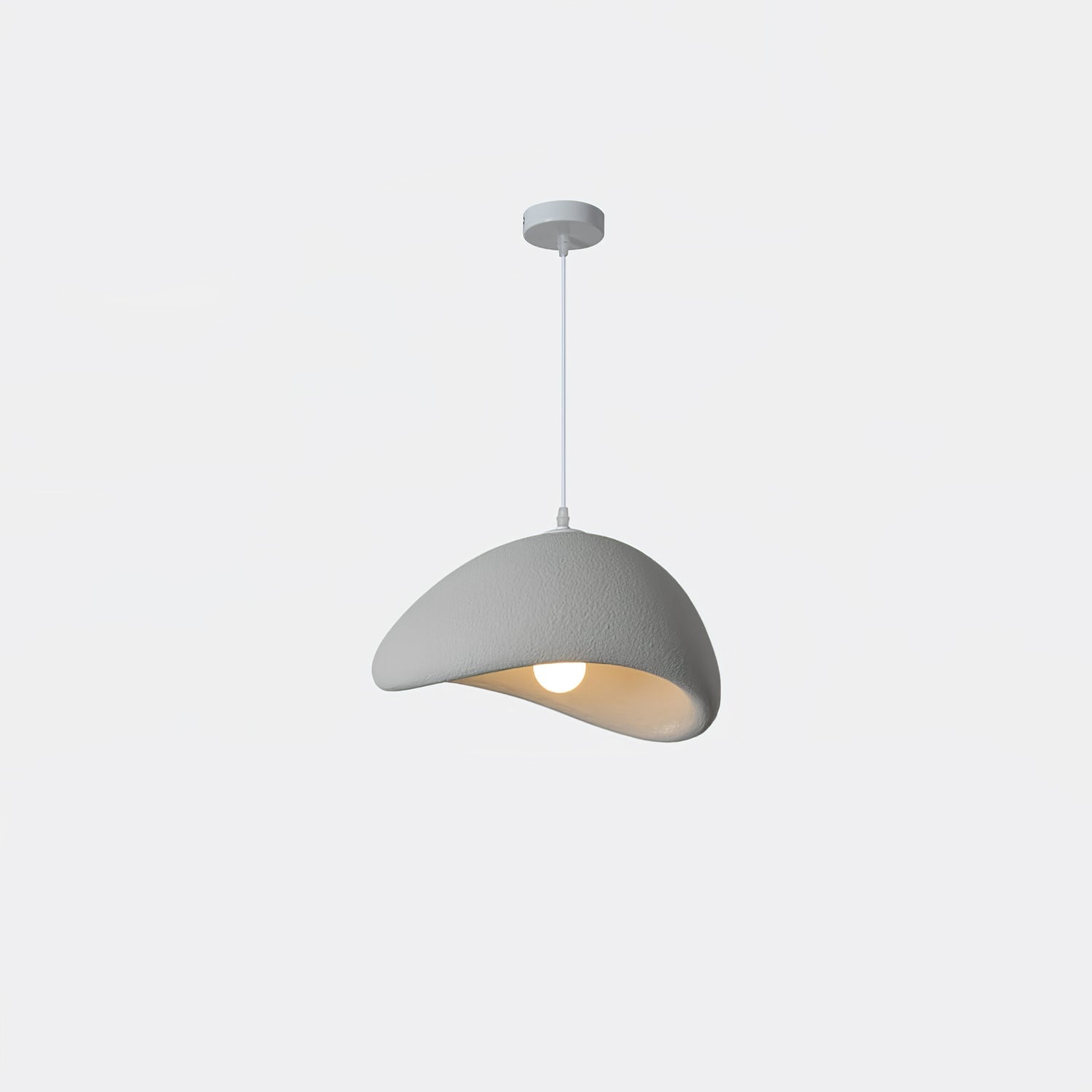 Pendant Light Selene Halia, Moon-Inspired Dome Shade, E26, Grey or White