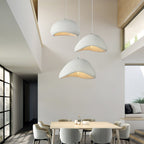 Pendant Light Selene Halia, Moon-Inspired Dome Shade, E26, Grey or White