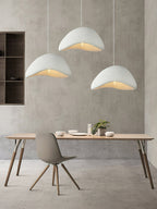 Pendant Light Selene Halia, Moon-Inspired Dome Shade, E26, Grey or White
