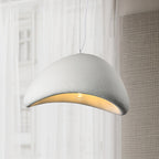 Pendant Light Selene Halia, Moon-Inspired Dome Shade, E26, Grey or White