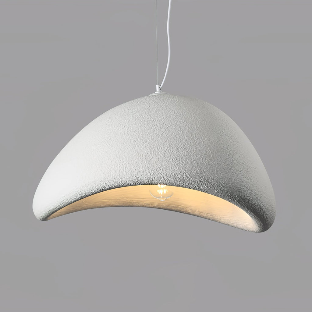 Pendant Light Selene Halia, Moon-Inspired Dome Shade, E26, Grey or White