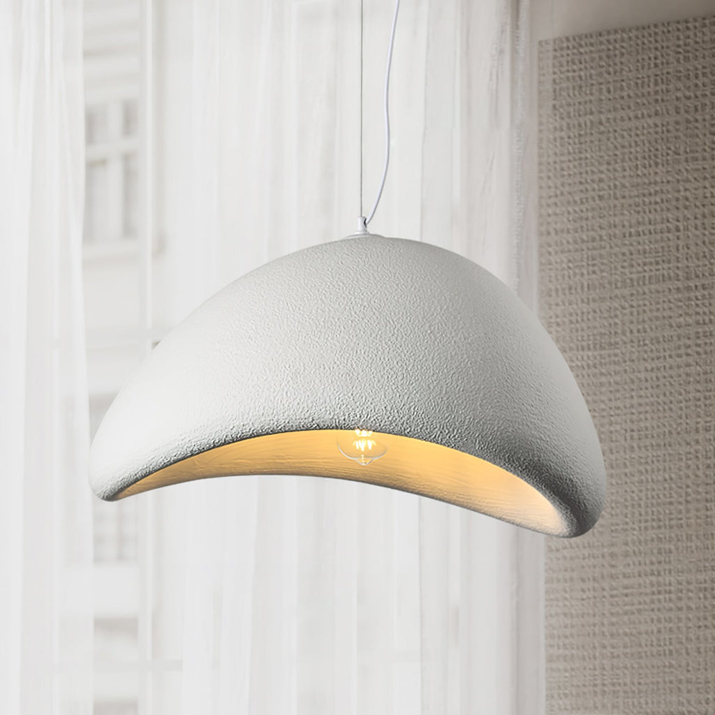 Pendant Light Selene Halia, Moon-Inspired Dome Shade, E26, Grey or White
