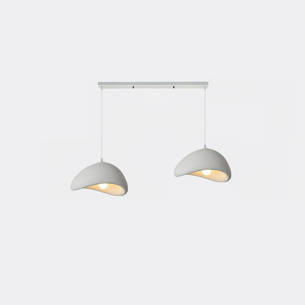Pendant Light Selene Halia, Moon-Inspired Dome Shade, E26, Grey or White
