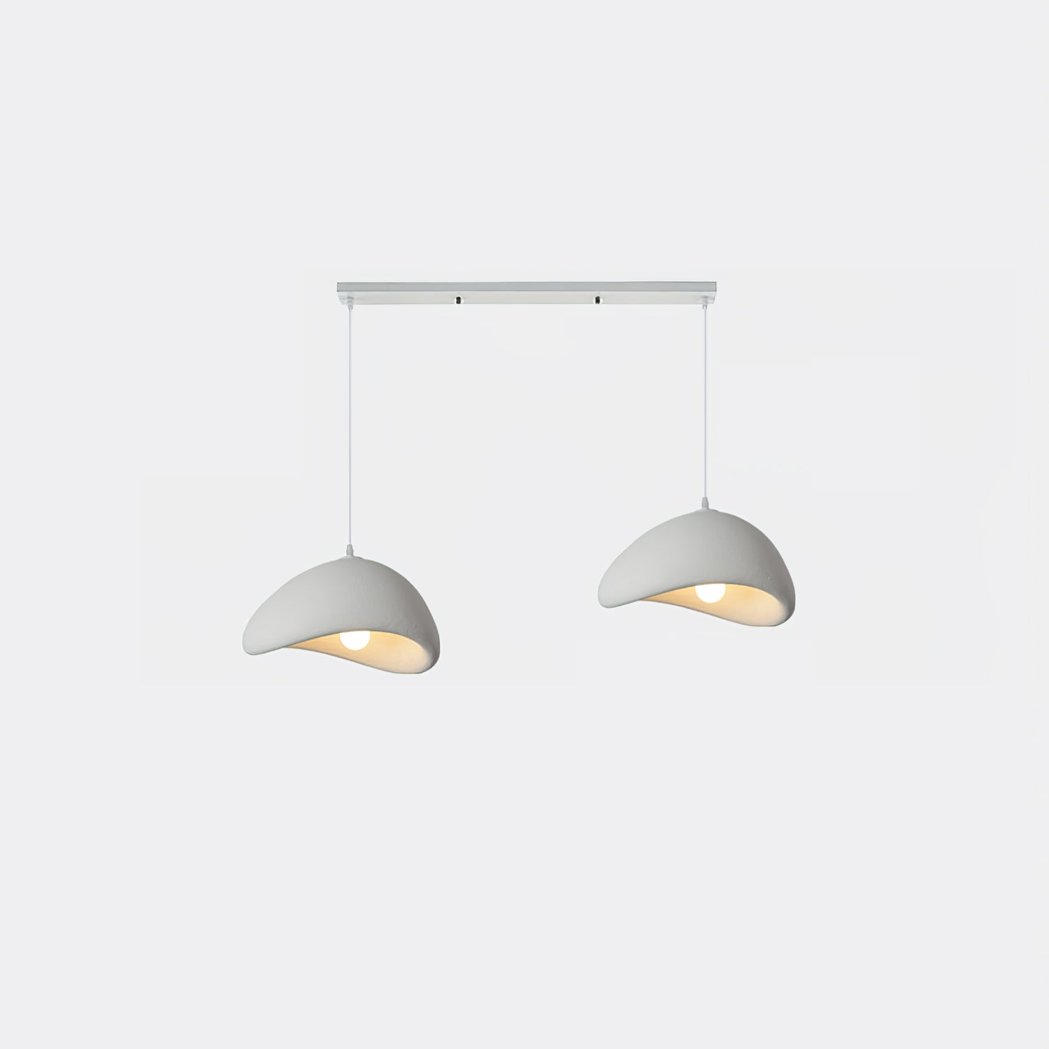 Pendant Light Selene Halia, Moon-Inspired Dome Shade, E26, Grey or White