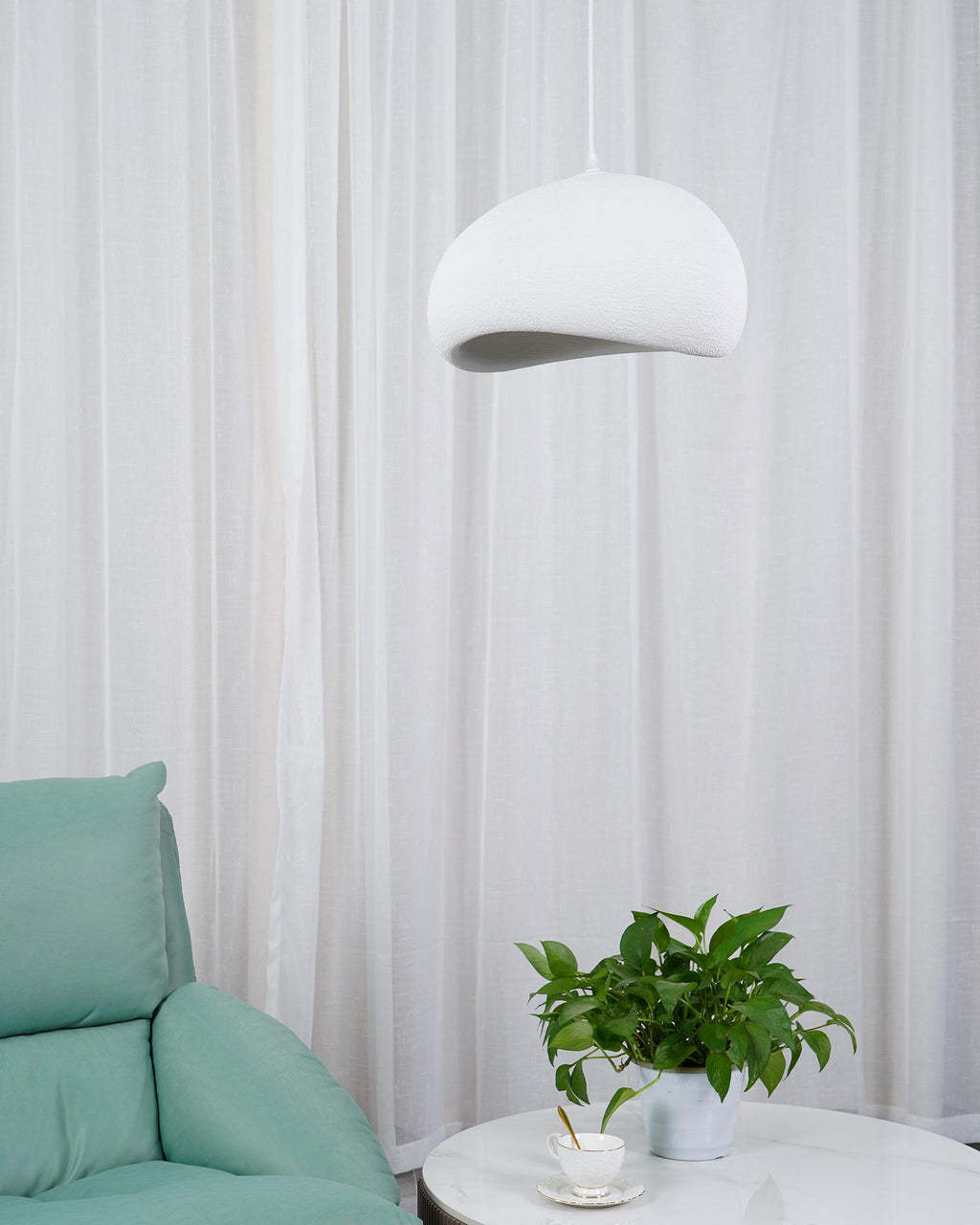Pendant Light, Nubia Cloud Sphere, Polystyrene Shade, E26 LED