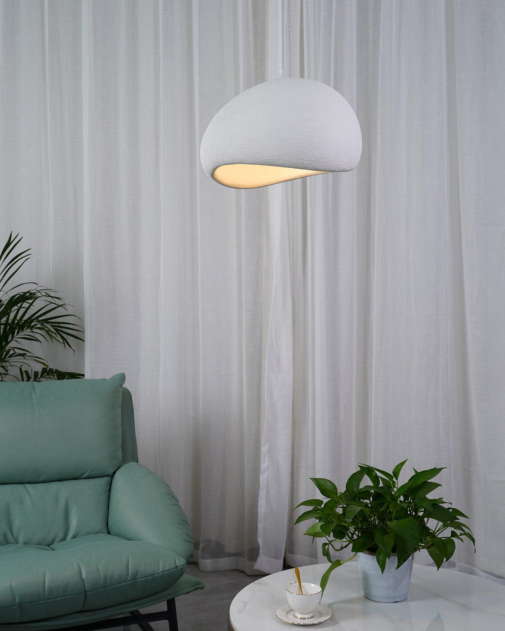 Pendant Light, Nubia Cloud Sphere, Polystyrene Shade, E26 LED