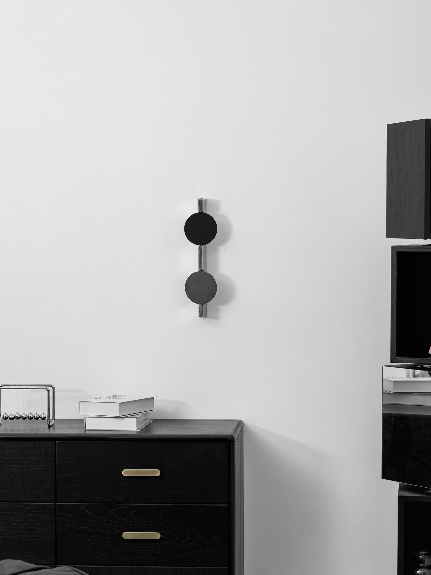 Wall Lamp, Kinetic Shadow Chrome Sculpture, Integrated LED, Dimmable