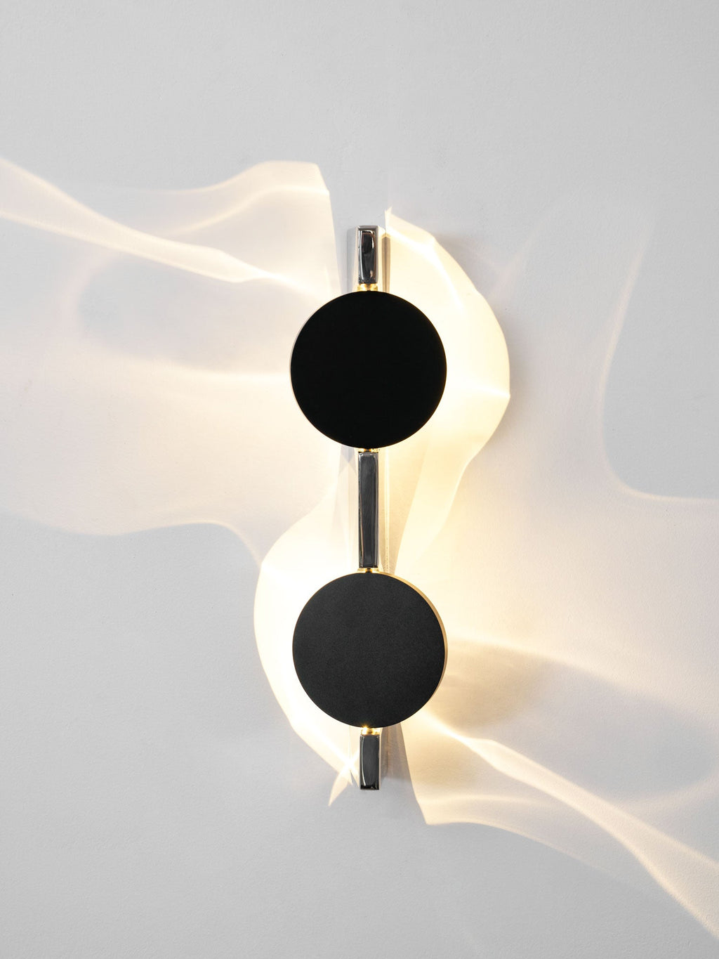 Wall Lamp, Kinetic Shadow Chrome Sculpture, Integrated LED, Dimmable