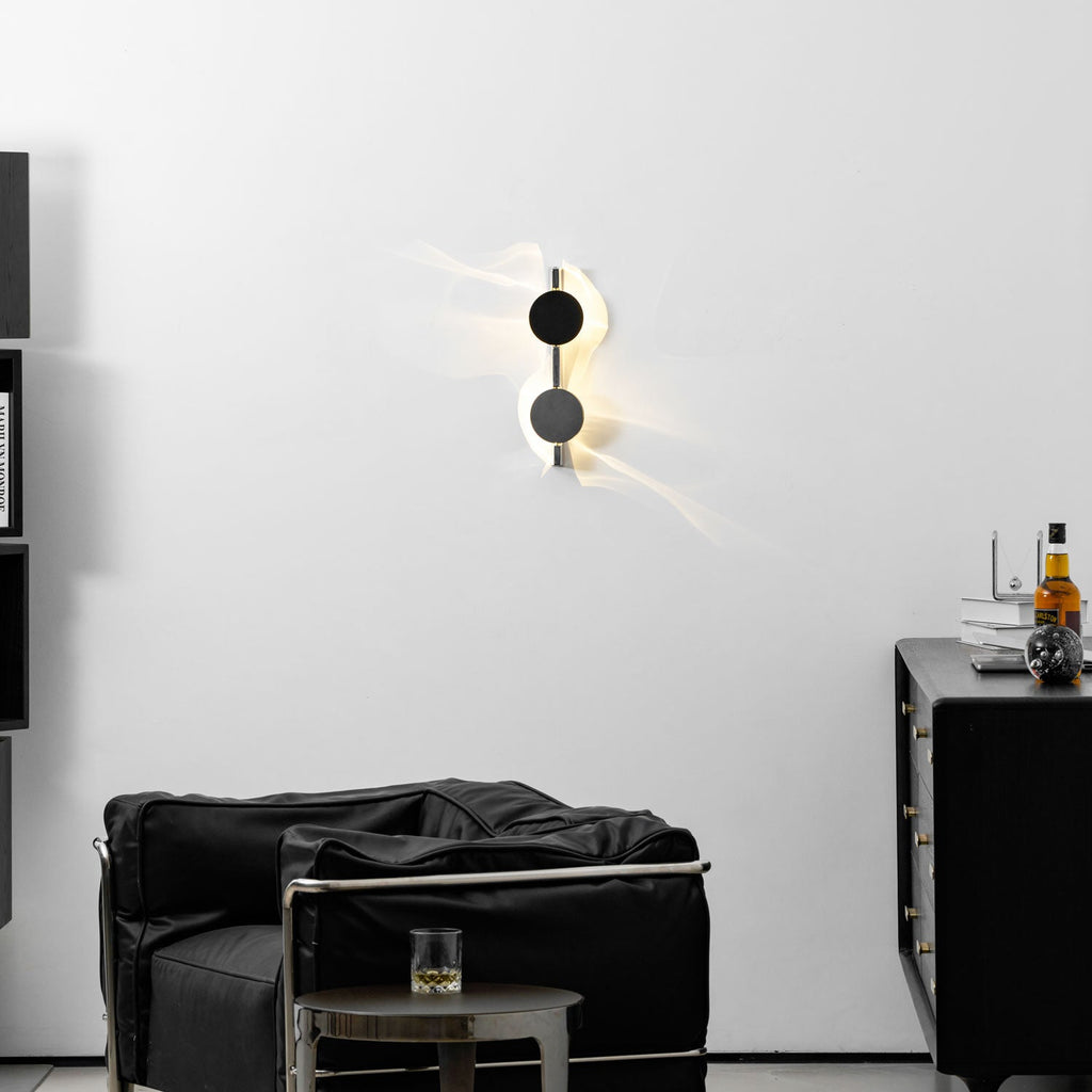 Wall Lamp, Kinetic Shadow Chrome Sculpture, Integrated LED, Dimmable