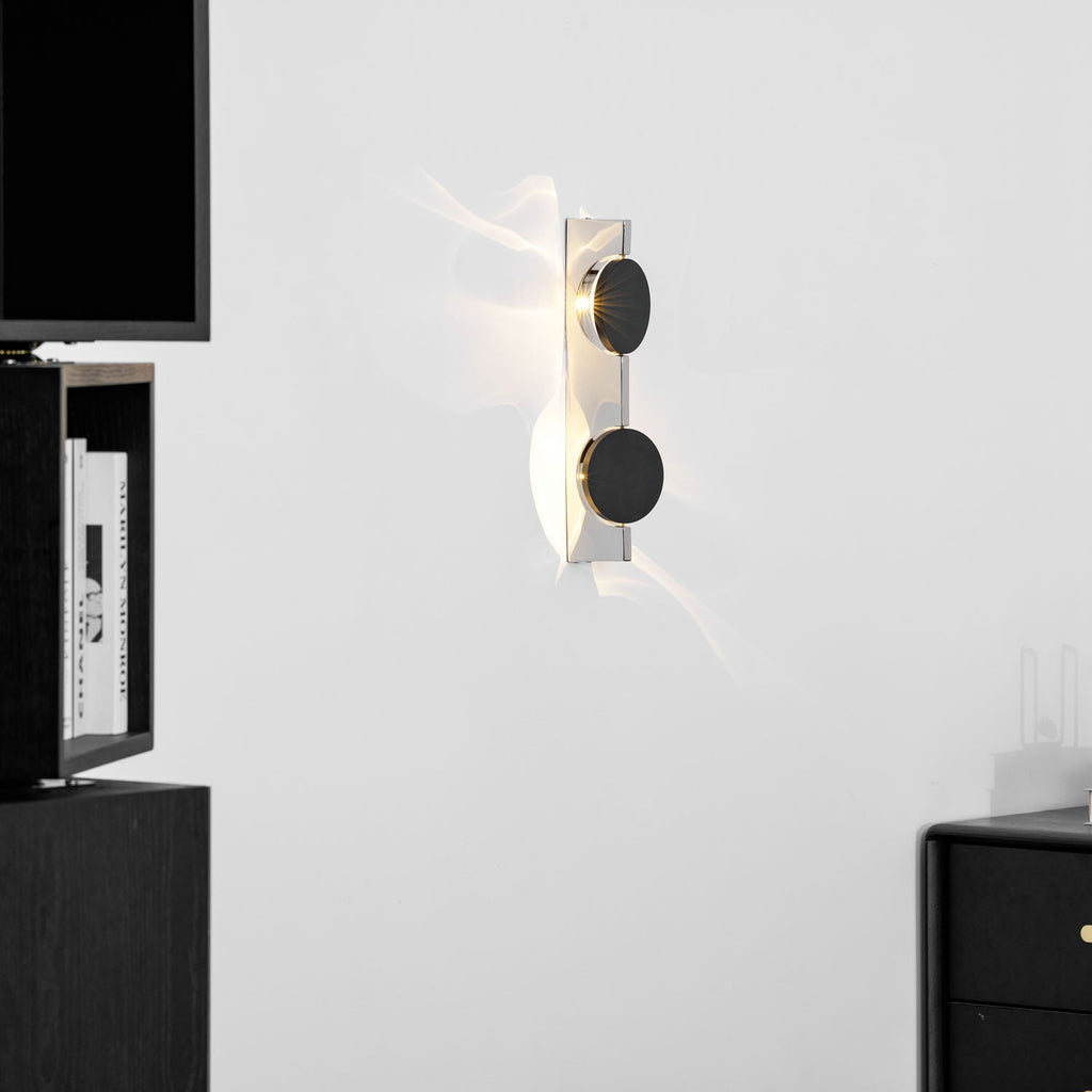 Wall Lamp, Kinetic Shadow Chrome Sculpture, Integrated LED, Dimmable