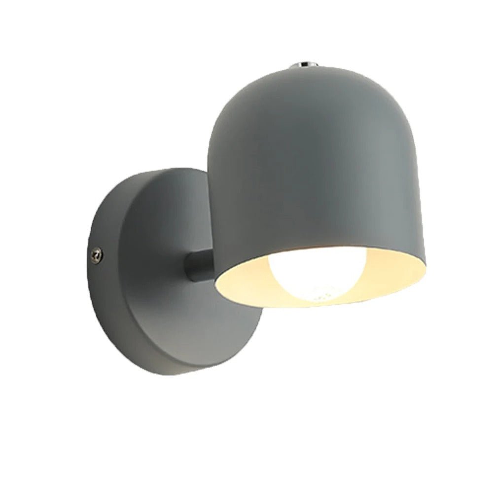 Vegglampe i makronstil med kuppel-skjerm, LED metallarmatur, glassdiffuser