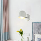Vegglampe i makronstil med kuppel-skjerm, LED metallarmatur, glassdiffuser