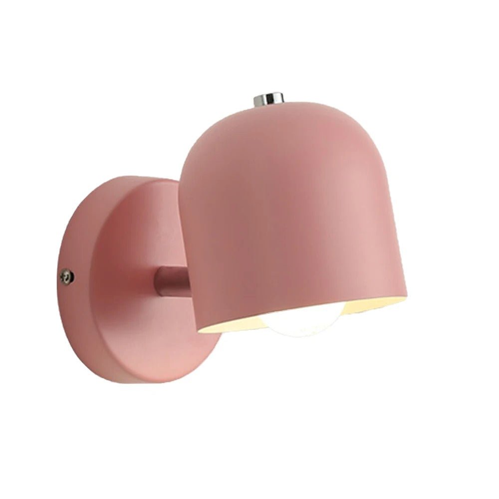 Vegglampe i makronstil med kuppel-skjerm, LED metallarmatur, glassdiffuser