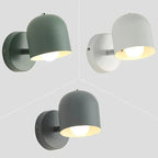 Vegglampe i makronstil med kuppel-skjerm, LED metallarmatur, glassdiffuser