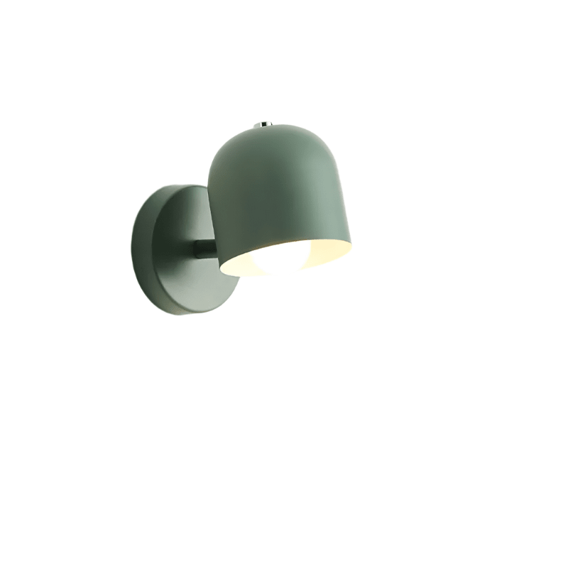 Vegglampe i makronstil med kuppel-skjerm, LED metallarmatur, glassdiffuser