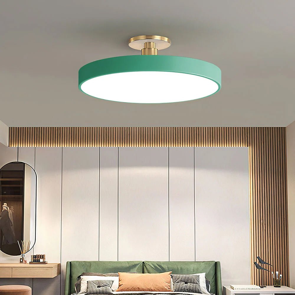 Round Ceiling Light Fixture, 12-Inch Semi-Flush Mount, Modern LED With Acrylic Shade