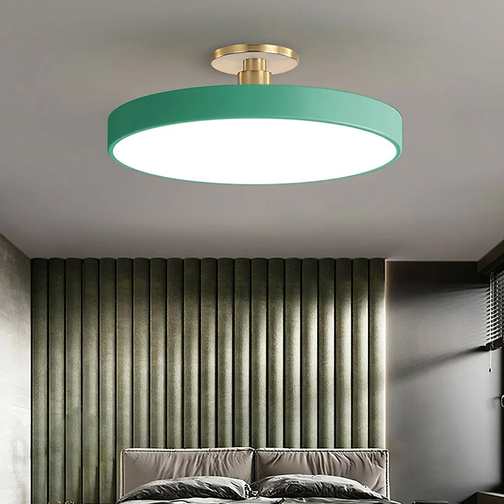 Round Ceiling Light Fixture, 12-Inch Semi-Flush Mount, Modern LED With Acrylic Shade