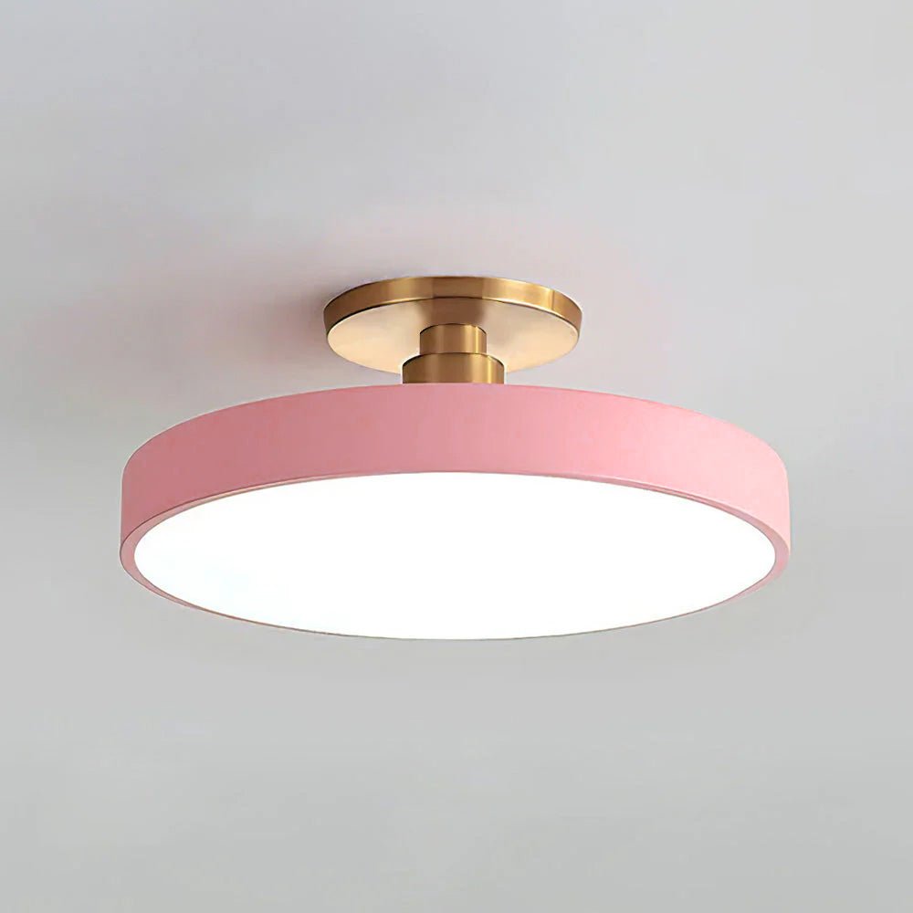 Round Ceiling Light Fixture, 12-Inch Semi-Flush Mount, Modern LED With Acrylic Shade