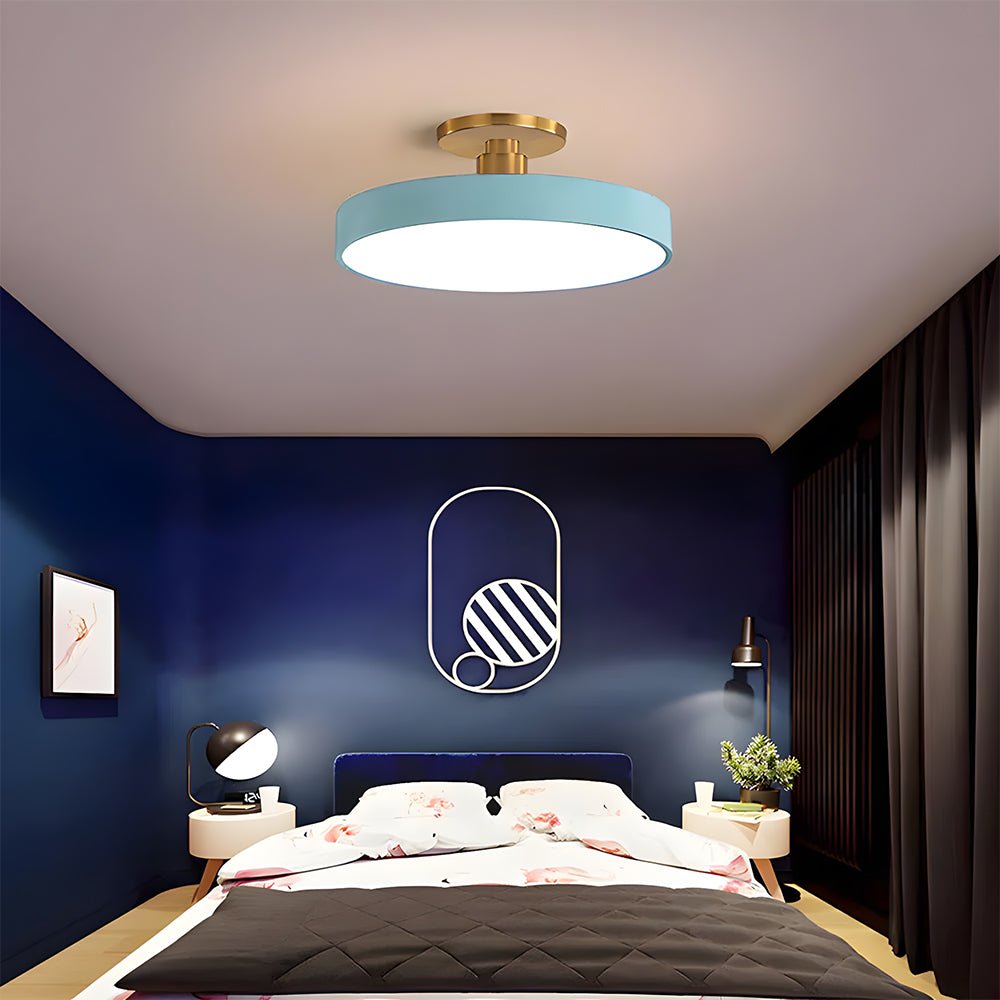 Round Ceiling Light Fixture, 12-Inch Semi-Flush Mount, Modern LED With Acrylic Shade