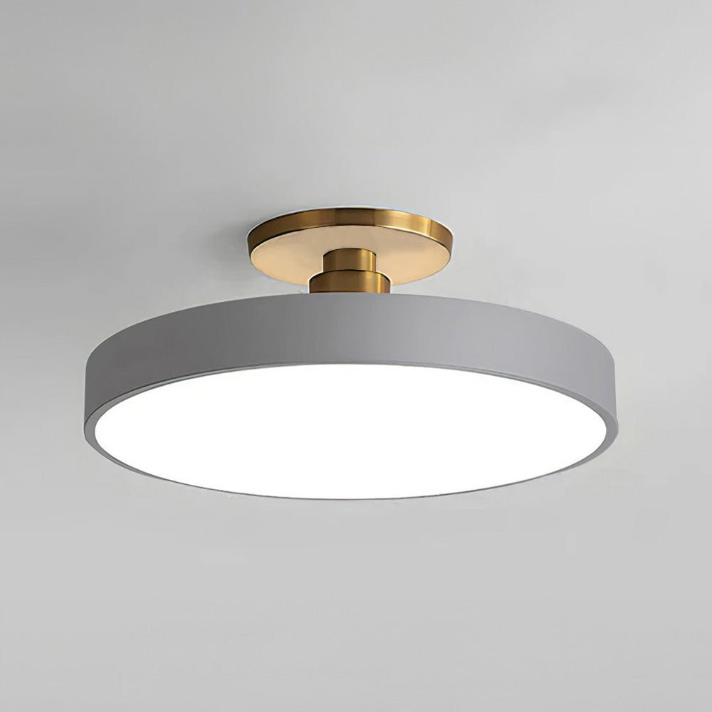 Round Ceiling Light Fixture, 12-Inch Semi-Flush Mount, Modern LED With Acrylic Shade