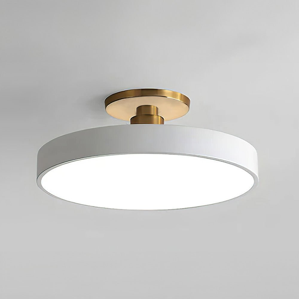 Round Ceiling Light Fixture, 12-Inch Semi-Flush Mount, Modern LED With Acrylic Shade