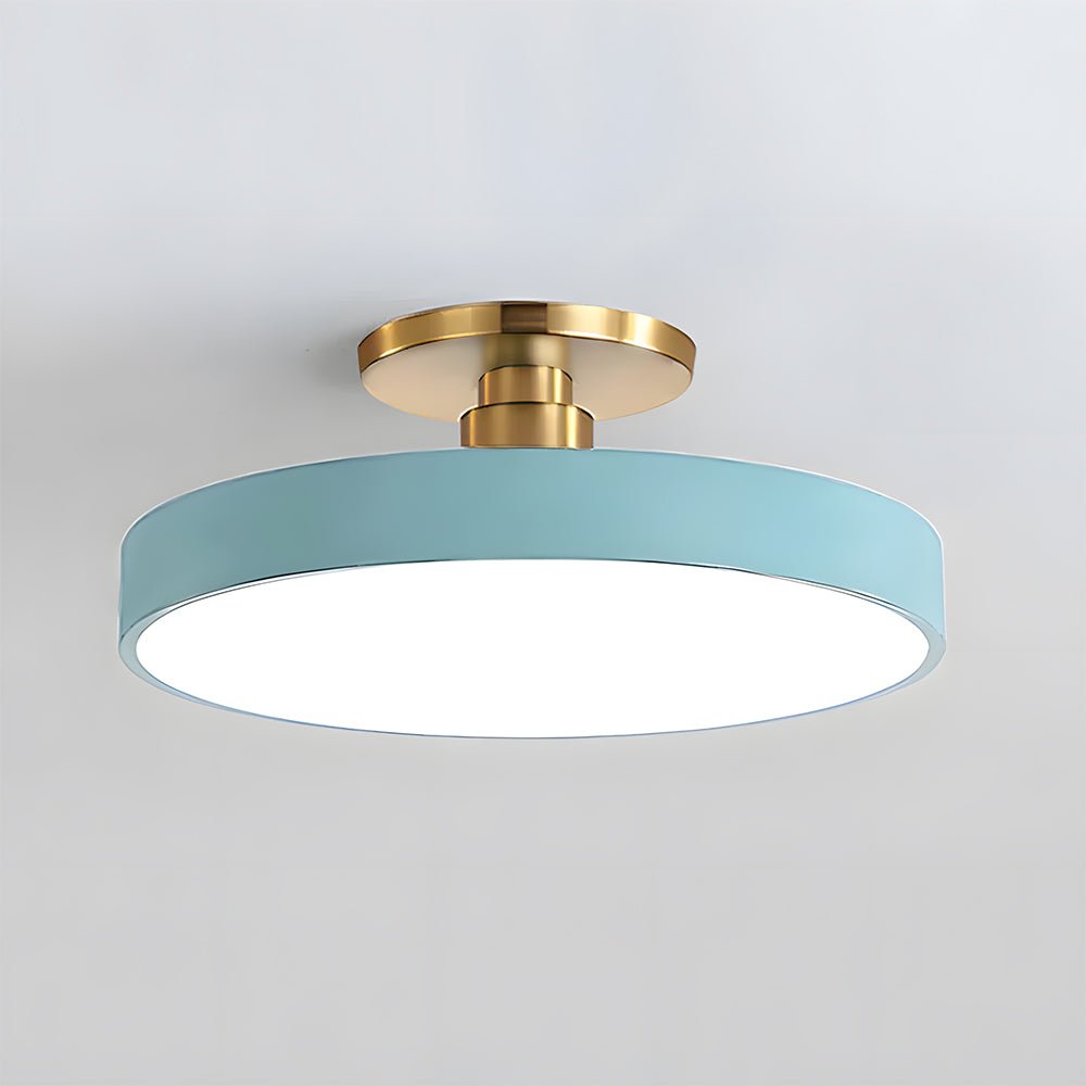 Round Ceiling Light Fixture, 12-Inch Semi-Flush Mount, Modern LED With Acrylic Shade