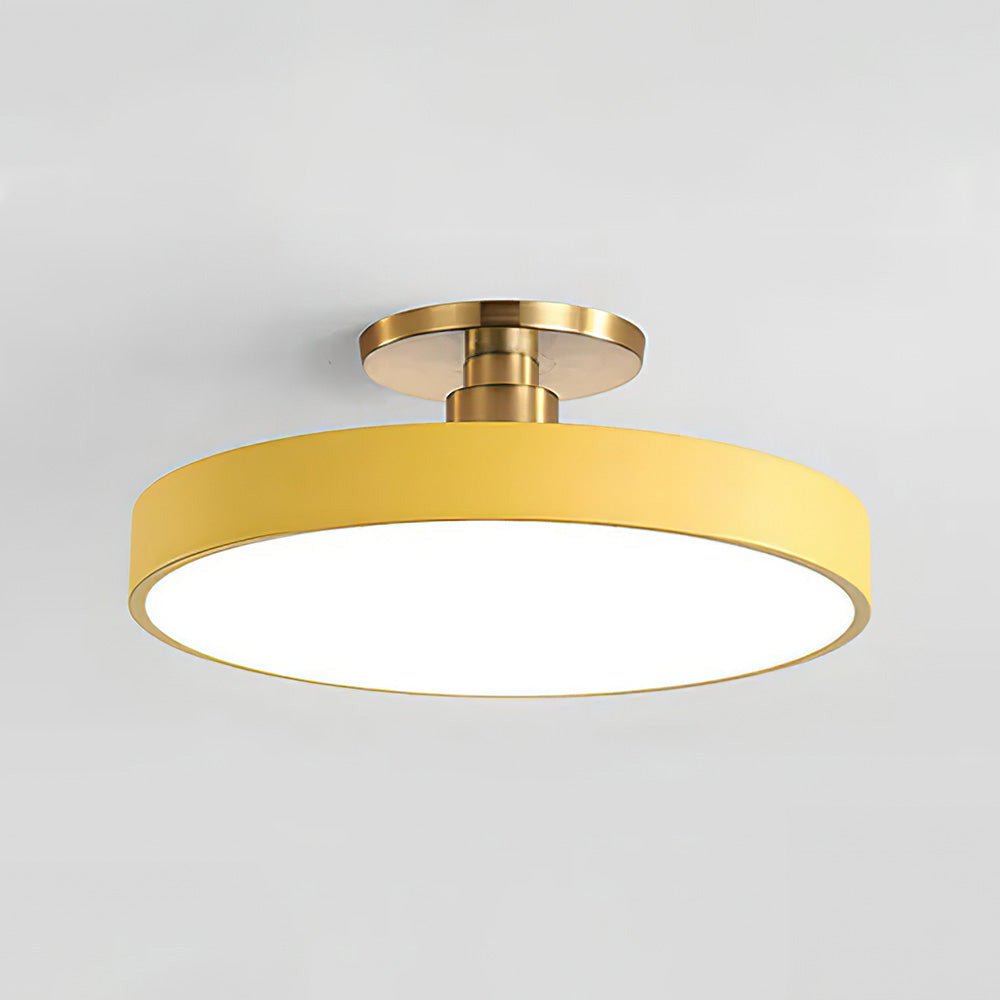 Round Ceiling Light Fixture, 12-Inch Semi-Flush Mount, Modern LED With Acrylic Shade