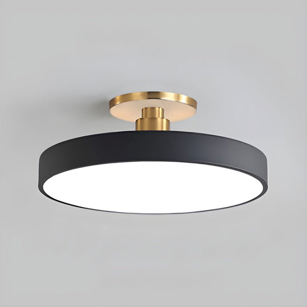 Round Ceiling Light Fixture, 12-Inch Semi-Flush Mount, Modern LED With Acrylic Shade