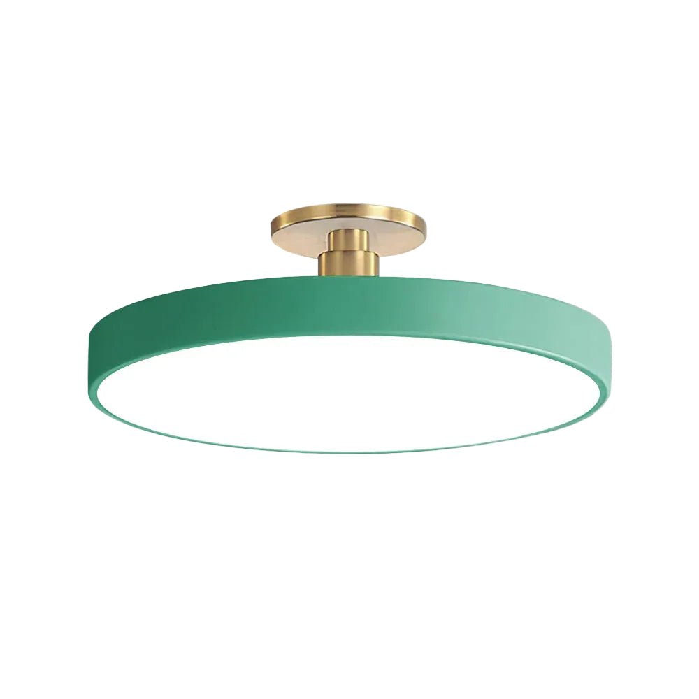 Round Ceiling Light Fixture, 12-Inch Semi-Flush Mount, Modern LED With Acrylic Shade