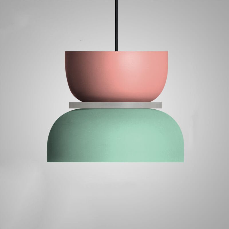 Suspension, silhouette en dôme avec finition zinc bicolore, 12 pouces