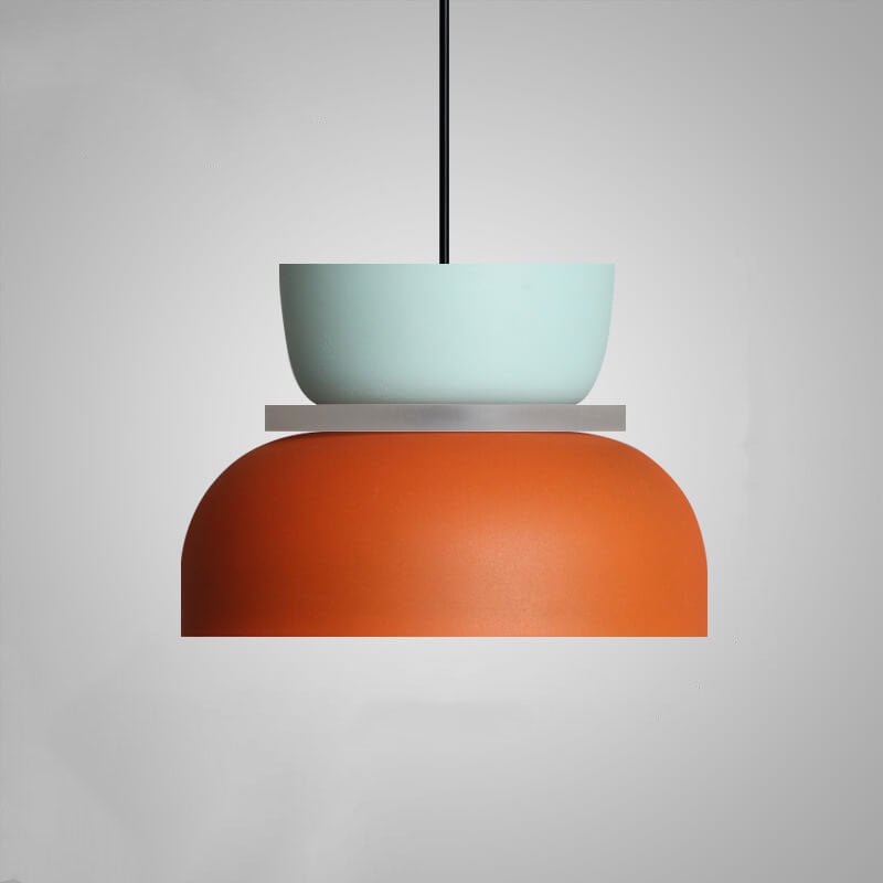 Suspension, silhouette en dôme avec finition zinc bicolore, 12 pouces