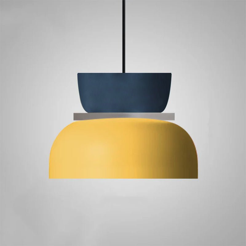Suspension, silhouette en dôme avec finition zinc bicolore, 12 pouces