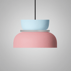 Suspension, silhouette en dôme avec finition zinc bicolore, 12 pouces