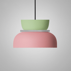 Suspension, silhouette en dôme avec finition zinc bicolore, 12 pouces