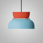 Suspension, silhouette en dôme avec finition zinc bicolore, 12 pouces