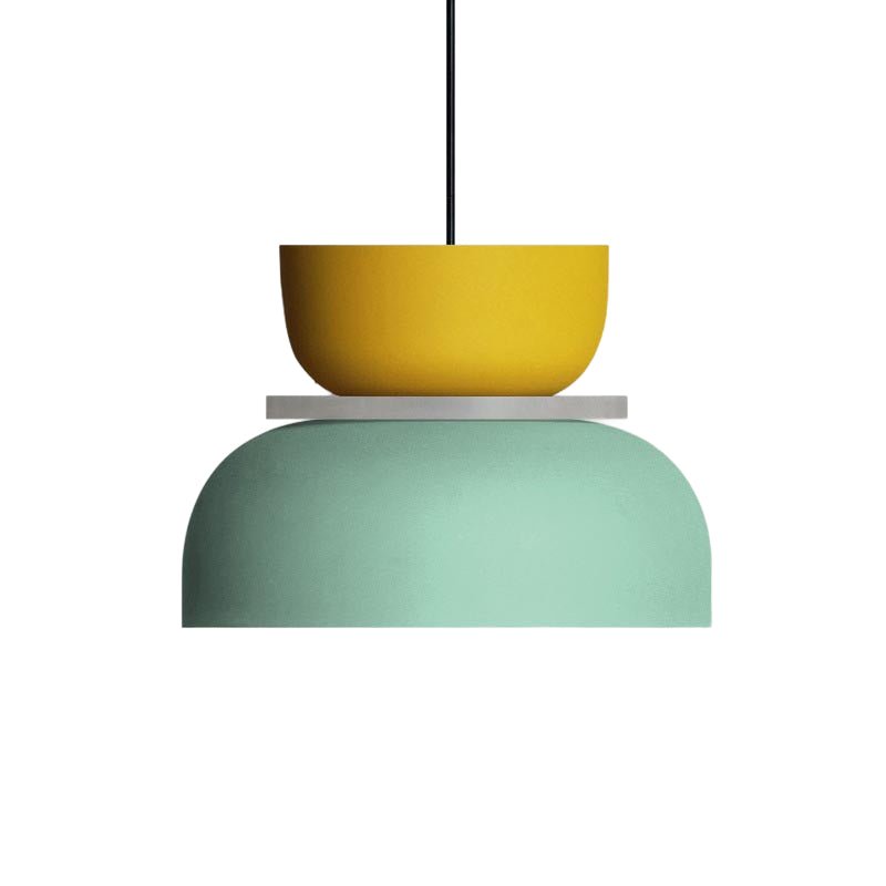 Suspension, silhouette en dôme avec finition zinc bicolore, 12 pouces