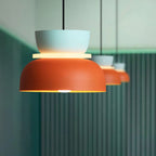 Suspension, silhouette en dôme avec finition zinc bicolore, 12 pouces