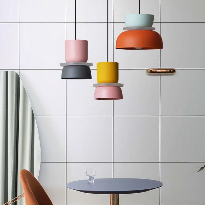 Suspension, silhouette en dôme avec finition zinc bicolore, 12 pouces