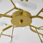 Chandelier, Firefly Sputnik, Translucent Glass Leaves, G4 LED, Dimmable