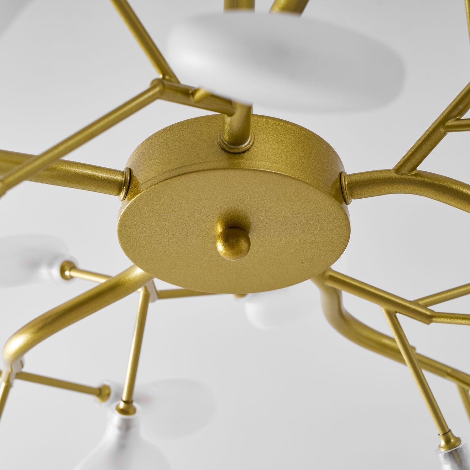 Chandelier, Firefly Sputnik, Translucent Glass Leaves, G4 LED, Dimmable