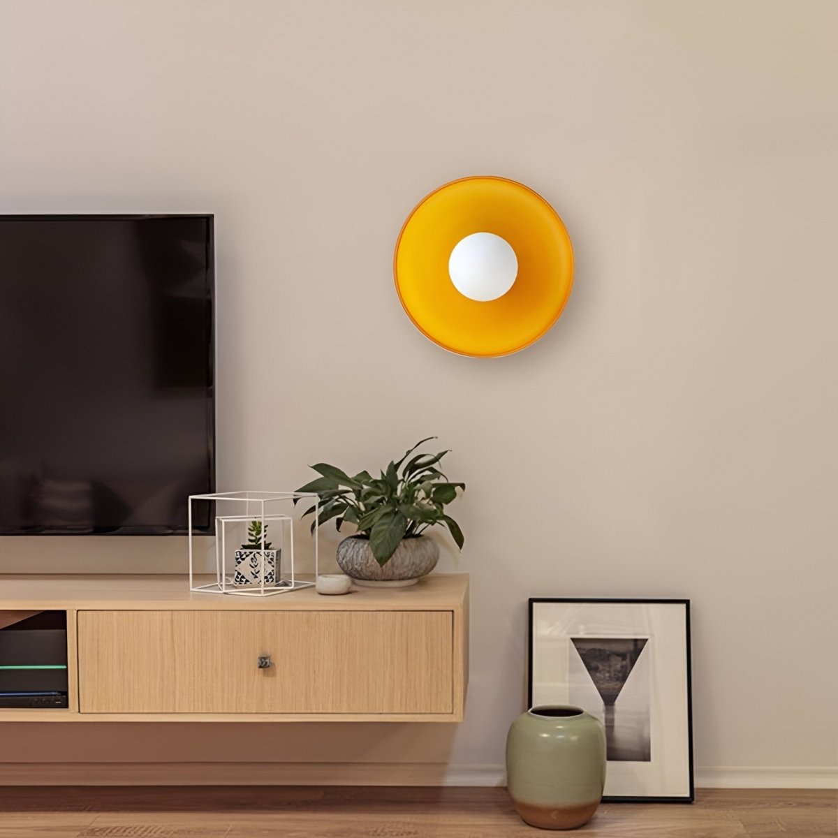 Glasplade væglampe med jernbase, nordisk LED-design til loft eller væg
