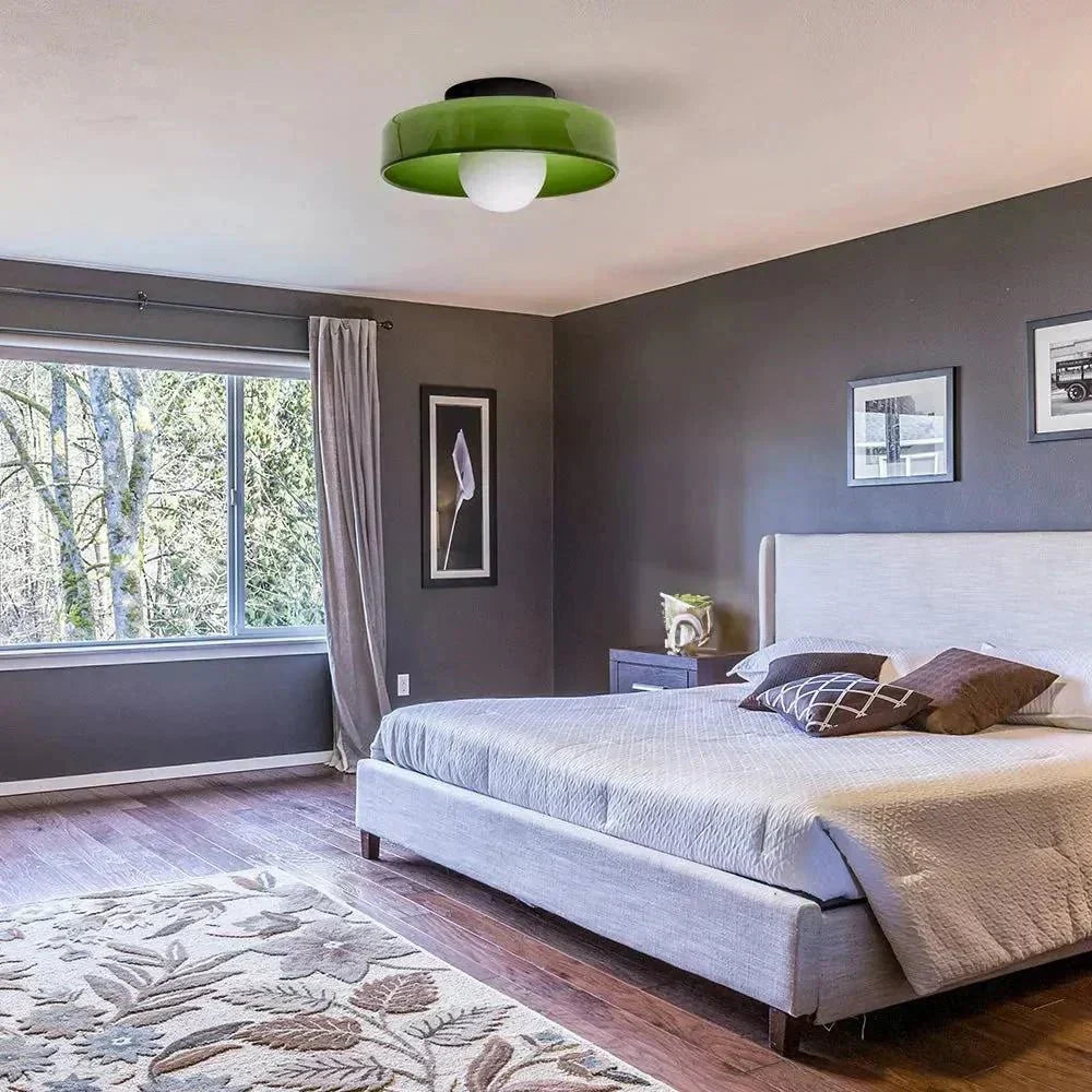 Glasplade væglampe med jernbase, nordisk LED-design til loft eller væg