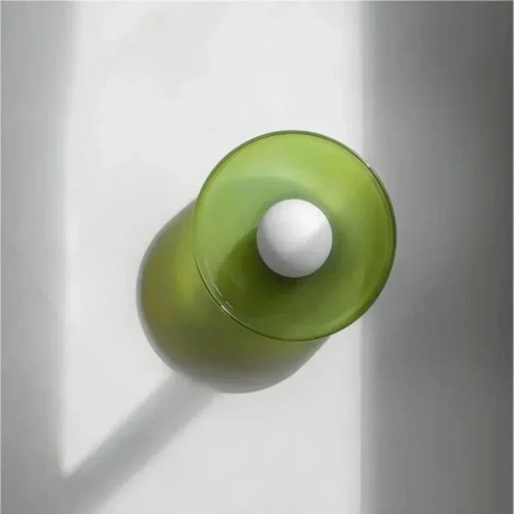 Glasplade væglampe med jernbase, nordisk LED-design til loft eller væg