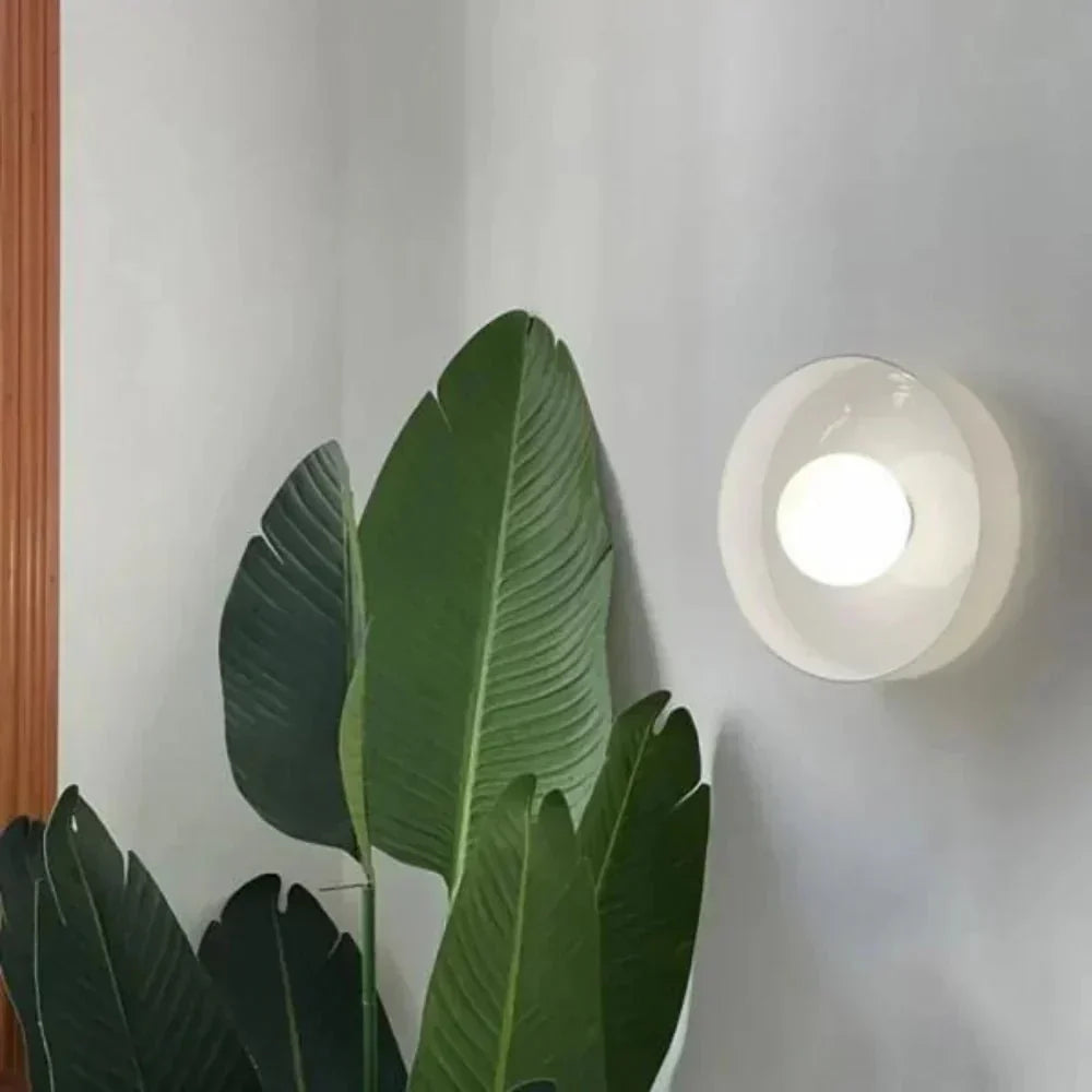 Glasplade væglampe med jernbase, nordisk LED-design til loft eller væg