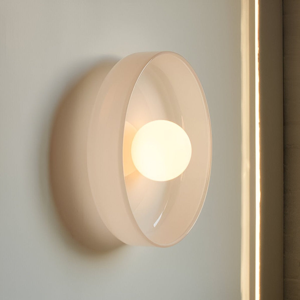 Glasplade væglampe med jernbase, nordisk LED-design til loft eller væg