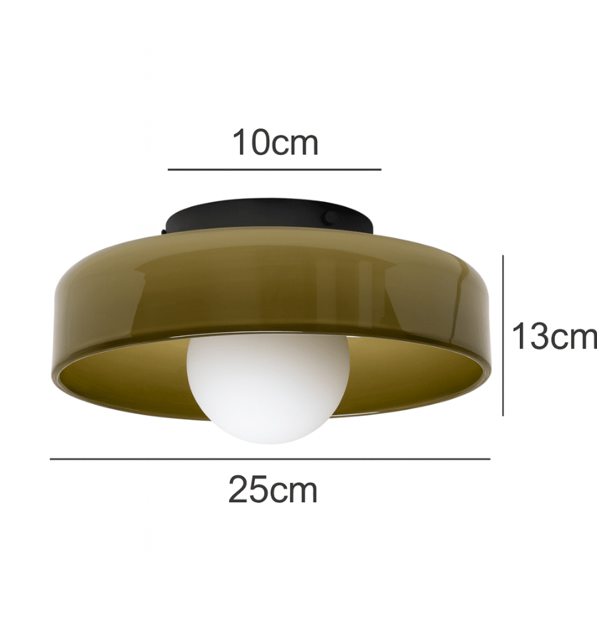 Glasplade væglampe med jernbase, nordisk LED-design til loft eller væg