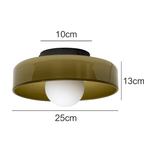 Glasplade væglampe med jernbase, nordisk LED-design til loft eller væg