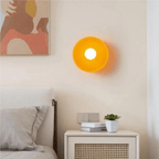 Glasplade væglampe med jernbase, nordisk LED-design til loft eller væg