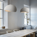 Luminária Pendente em Cúpula de Fibra de Vidro, Luminária LED Escultural para Salas de Jantar