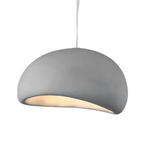 Luminária Pendente em Cúpula de Fibra de Vidro, Luminária LED Escultural para Salas de Jantar